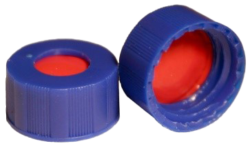 CS-100011 - 2 mL, 9 mm Blue Screw Cap, Red PTFE/White Silicone/Red PTFE 0.040 Thickness, Pkg. 1000