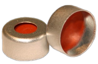 CS-100026 - 2 mL, 11 mm Silver Aluminum Crimp Cap, Clear PTFE/Orange Silicone 0.040 Thickness, Pkg. 100