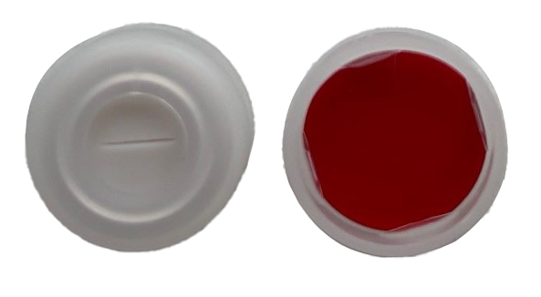 CS-100037 - 2 mL, 11 mm Clear Snap Cap, PRE-SLIT, Red PTFE/White Silicone 0.040 Thickness, Pkg. 1000