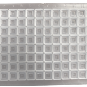 CS-100053 - 96 Square Well Plate Sealing Mat, PRE-SLIT, Premium Clear Silicone, Ultra Low Bleed, Pkg. 5