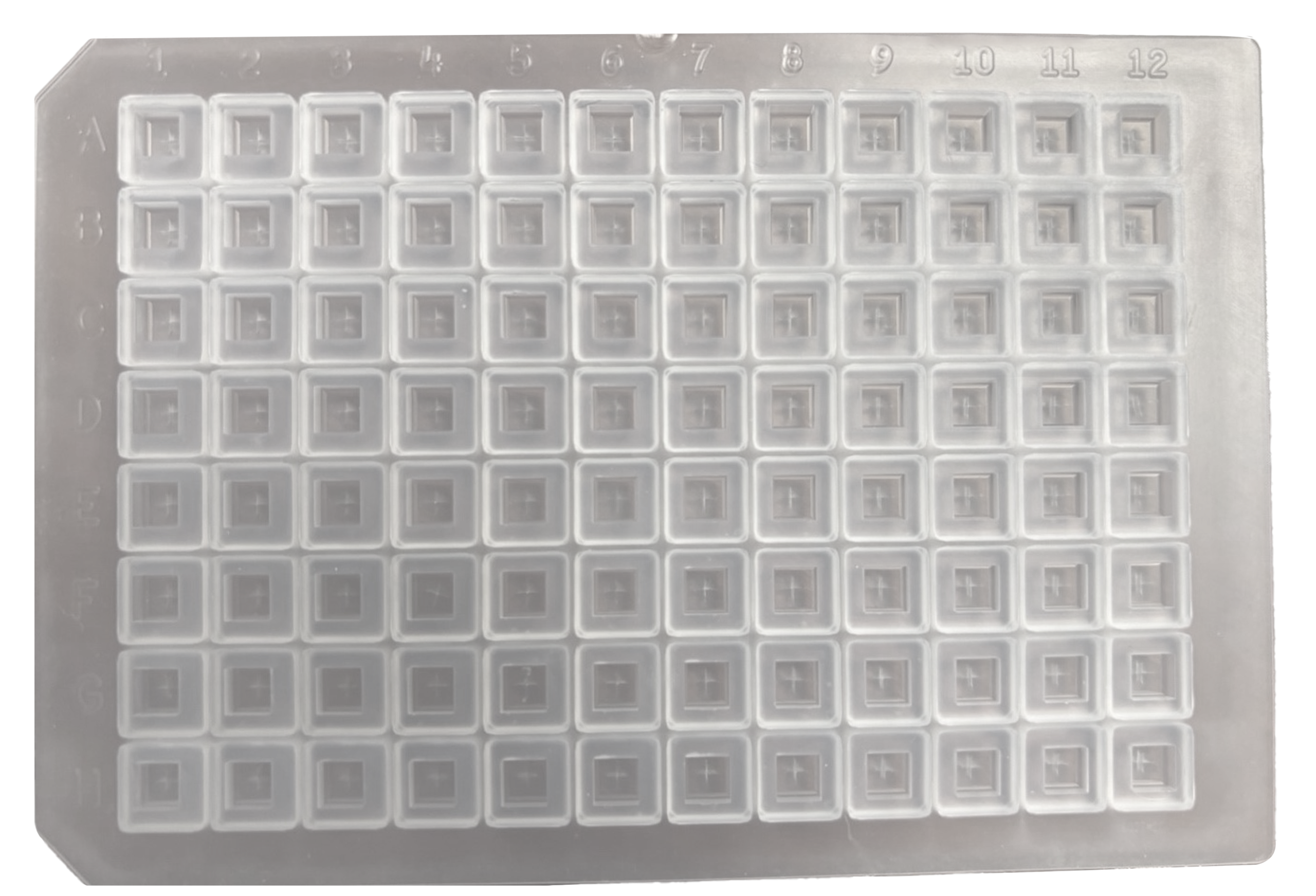 CS-100053 - 96 Square Well Plate Sealing Mat, PRE-SLIT, Premium Clear Silicone, Ultra Low Bleed, Pkg. 5
