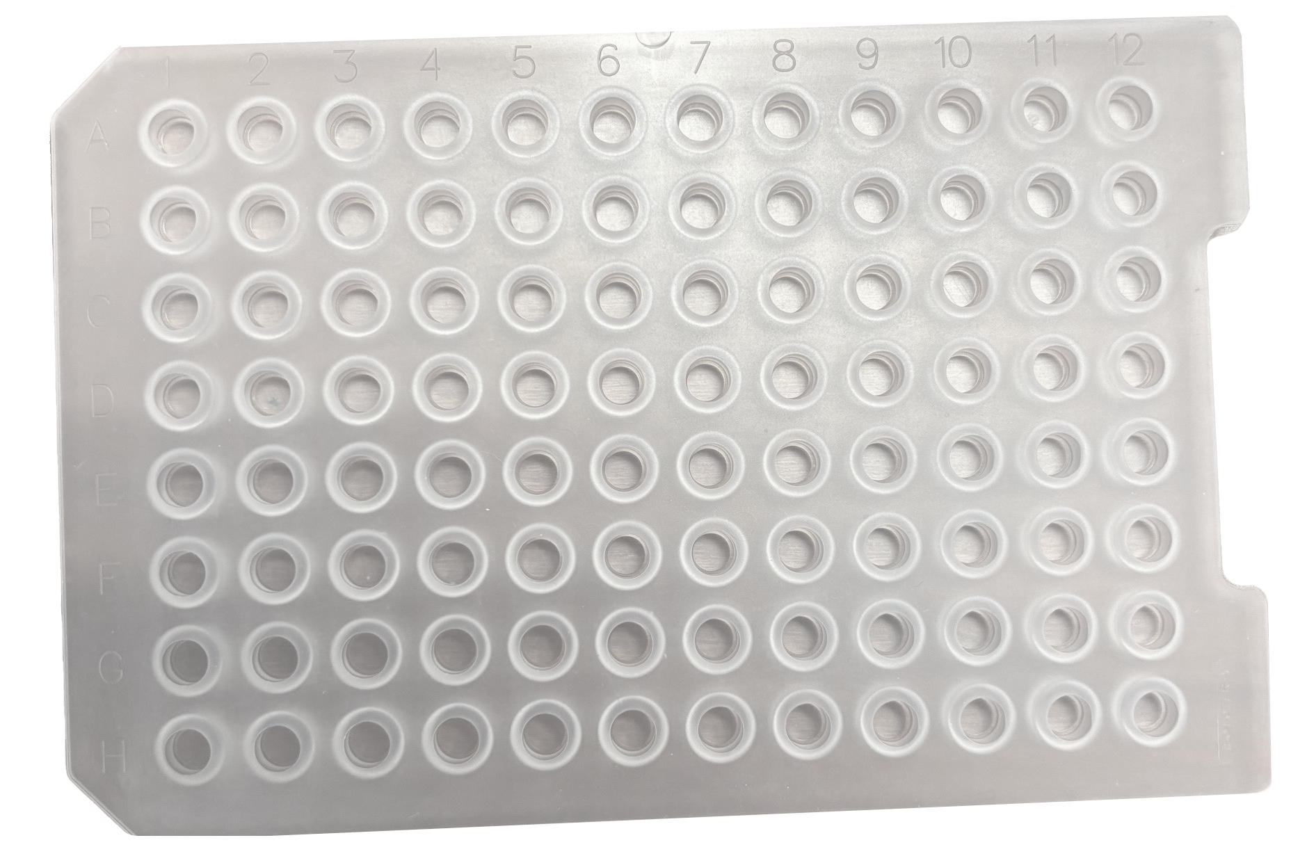 CS-100054 - 96 Round Well Plate Sealing Mat, 7 mm Diameter Plug, Premium Clear Silicone, Pkg. 5