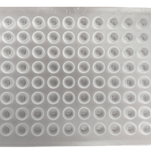 CS-100055 - 96 Round Well Plate Sealing Mat, 7 mm Diameter Plug, PRE-SLIT Premium Clear Silicone, Pkg. 5