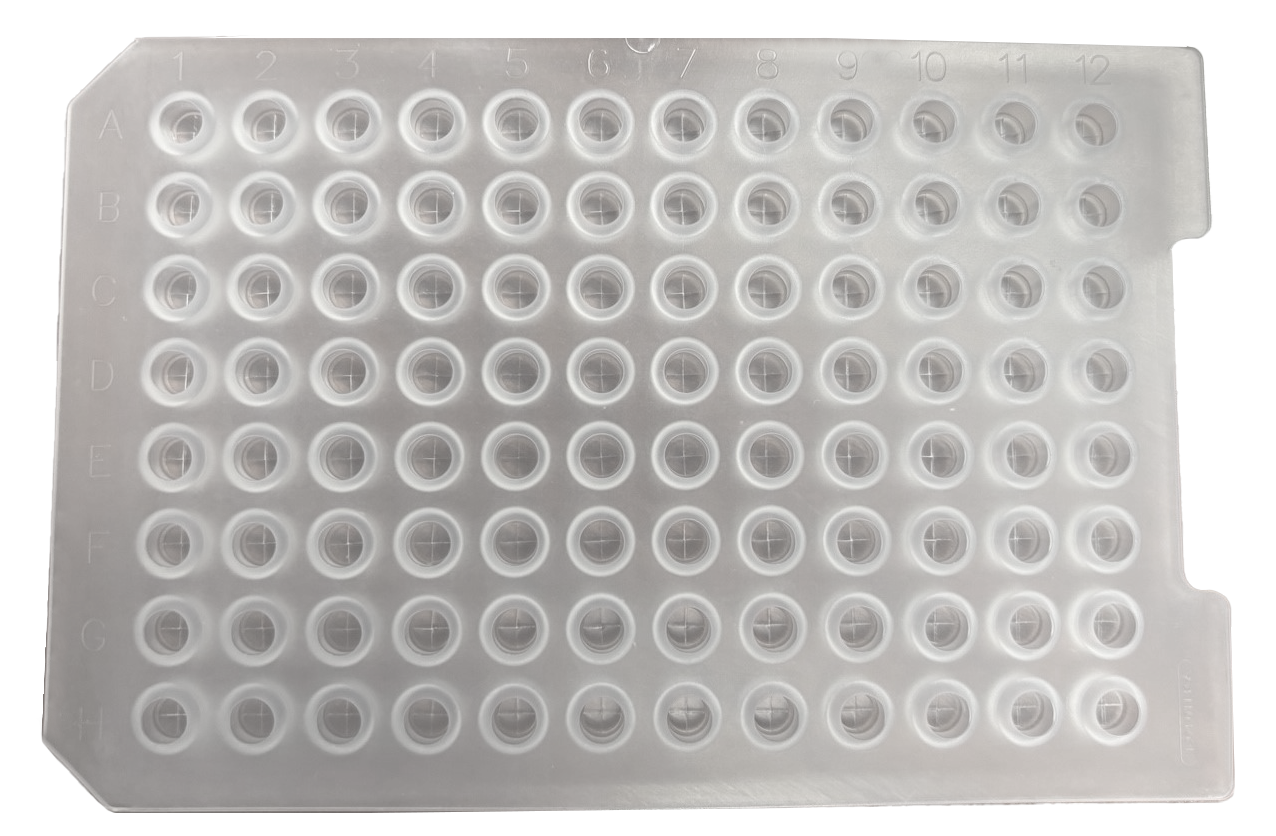 CS-100055 - 96 Round Well Plate Sealing Mat, 7 mm Diameter Plug, PRE-SLIT Premium Clear Silicone, Pkg. 5