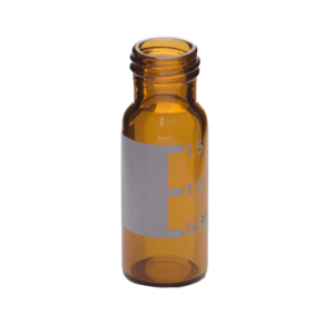 CV-100069 - 2 mL Amber Glass 9 mm Screw Top  Vial with Write-on Spot, Silanized 12 x 32 mm, 7.0 Type Glass, Value Line, Pkg. 100