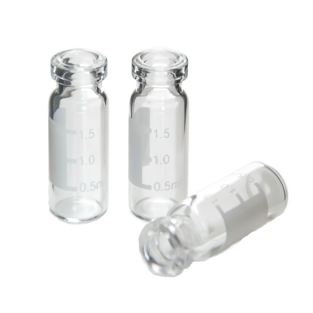 CV-100015 - 2 mL Clear Glass 11 mm Crimp Top Vial with Write-on Spot, 11.6 x 32 mm, 7.0 Type Glass, Value Line, Pkg. 100