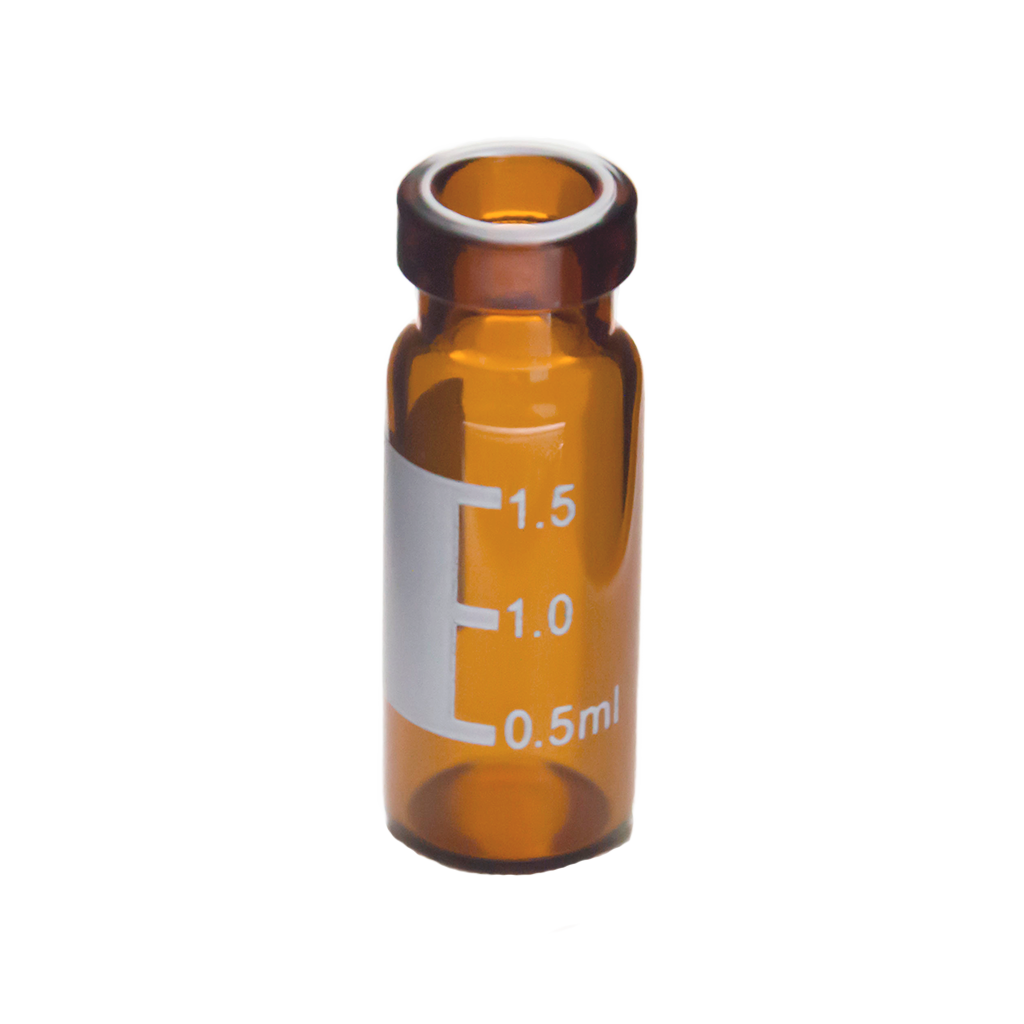CV-100017 - 2 mL Amber Glass 11 mm Crimp Top Vial with Write-on Spot, 11.6 x 32 mm, 7.0 Type Glass, Value Line, Pkg. 100