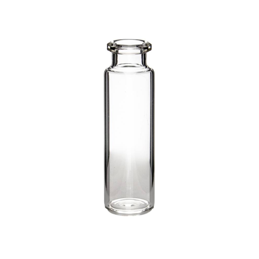 CV-100065 - 10 mL Clear Glass 20 mm Crimp Top Headspace Vial Tapered Top, Flat Bottom, Pkg. 1000