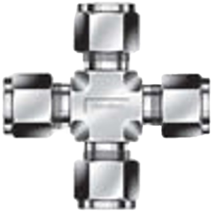CC-100330 - Tube Union Cross, 3/4", Stainless Steel