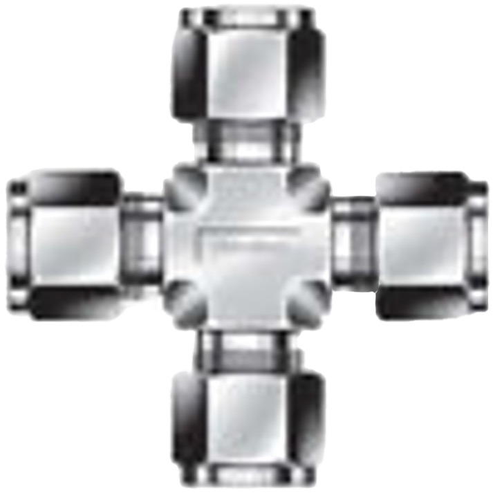 CC-100330 - Tube Union Cross, 3/4", Stainless Steel