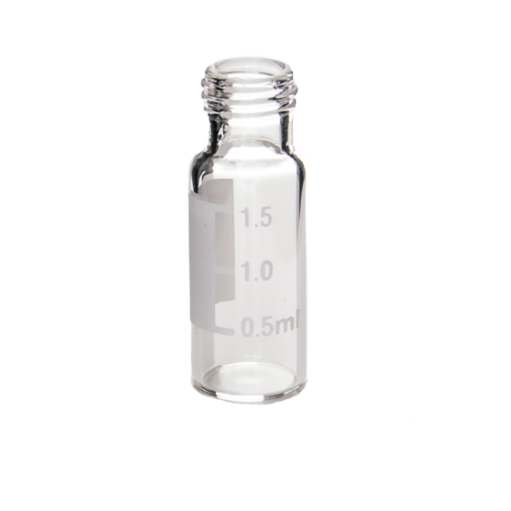 CV-100005 - 2 mL Clear Glass 9 mm Screw Top Vial with Write-on Spot, 11.6 x 32 mm, 5.0 Type Glass, Value Line, Pkg. 100