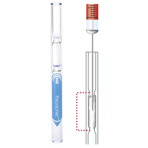 CL-100008 - Bruker/Varian Taper FocusLiner 3.4 mm ID, Length 54 mm, Pkg. 5
