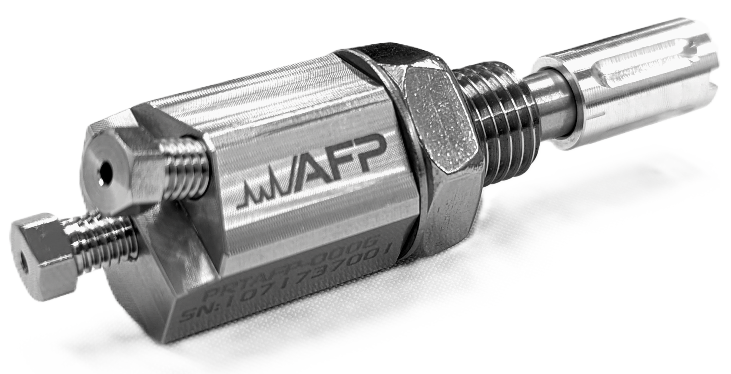 FMV-16FA-VISS-00001 - Flow Metering Valve, 1/16" fine adjustment, Viton, SS300, short nut, 10 µm frit, clear, lubricated (Needle Valve)